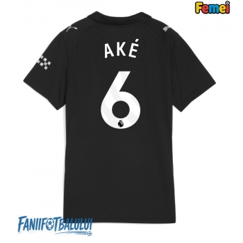 Manchester City Nathan Ake #6 Tricou Fotbal Replică 2025-26 Femei Deplasare